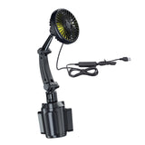 Maxbell 12V 24V Car Cooling Fan Mounted in Cup Holder Three Speed for Sedan Single Head