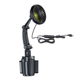 Maxbell 12V 24V Car Cooling Fan Mounted in Cup Holder Three Speed for Sedan Single Head