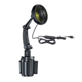 Maxbell 12V 24V Car Cooling Fan Mounted in Cup Holder Three Speed for Sedan Single Head