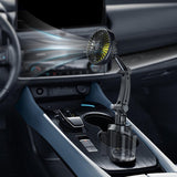 Maxbell 12V 24V Car Cooling Fan Mounted in Cup Holder Three Speed for Sedan Single Head