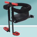 Maxbell Kids Bike Seat Detachable Foot Pedals High Seat Cushion Backrest Front Mount