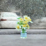 Maxbell Mini Flowers in Glass Vase Flower Car Accessories Dashboard Decoration