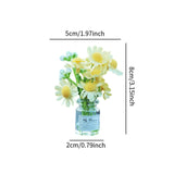 Maxbell Mini Flowers in Glass Vase Flower Car Accessories Dashboard Decoration
