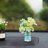 Maxbell Mini Flowers in Glass Vase Flower Car Accessories Dashboard Decoration