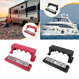 Maxbell Heavy Duty Copper Bus Bar 6 Terminal High Current Power Distribution Block Red