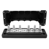 Maxbell Heavy Duty Copper Bus Bar 6 Terminal High Current Power Distribution Block Black