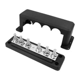 Maxbell Heavy Duty Copper Bus Bar 6 Terminal High Current Power Distribution Block Black