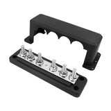 Maxbell Heavy Duty Copper Bus Bar 6 Terminal High Current Power Distribution Block Black