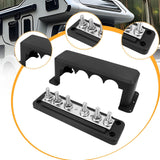 Maxbell Heavy Duty Copper Bus Bar 6 Terminal High Current Power Distribution Block Black