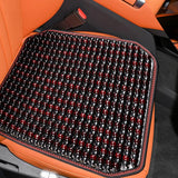 Maxbell Wood Beaded Seat Cover Pad Summer Breathable for Office Chair SUV Sedan dark red