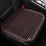 Maxbell Wood Beaded Seat Cover Pad Summer Breathable for Office Chair SUV Sedan dark red