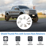 Maxbell Engine Cover Retainers with Screws Nuts Retainers for Ford BB5Z-00817-a