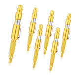 Maxbell 6Pcs 1/4" i/M Type Plug Air Blow Aluminium for Craftsmen Gold