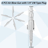 Maxbell 6Pcs 1/4" i/M Type Plug Air Blow Aluminium for Craftsmen Silver
