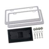 Maxbell 2x Car License Plate Frame Holder High Performance Stainless Steel Accessory White