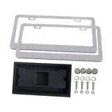 Maxbell 2x Car License Plate Frame Holder High Performance Stainless Steel Accessory White