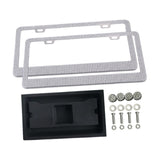 Maxbell 2x Car License Plate Frame Holder High Performance Stainless Steel Accessory White
