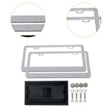 Maxbell 2x Car License Plate Frame Holder High Performance Stainless Steel Accessory White