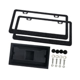 Maxbell 2x Car License Plate Frame Holder High Performance Stainless Steel Accessory Black