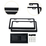 Maxbell 2x Car License Plate Frame Holder High Performance Stainless Steel Accessory Black