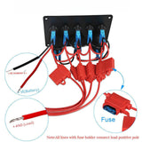 Maxbell 5 Gang Marine Switch Panel W/Blue Display for Trailer Bus Yacht