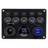 Maxbell 5 Gang Marine Switch Panel W/Blue Display for Trailer Bus Yacht