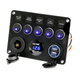 Maxbell 5 Gang Marine Switch Panel W/Blue Display for Trailer Bus Yacht