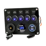 Maxbell 5 Gang Marine Switch Panel W/Blue Display for Trailer Bus Yacht