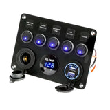 Maxbell 5 Gang Marine Switch Panel W/Blue Display for Trailer Bus Yacht
