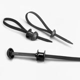 Maxbell 100x Universal Cable Ties Self Locking Black Multifunctional Zip Ties Holder