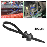 Maxbell 100x Universal Cable Ties Self Locking Black Multifunctional Zip Ties Holder