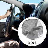 Maxbell 5 Pieces Steering Wheel Sun Shade Covers Portable Practical Dustproof Covers