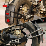 Maxbell Motorcycle Rear Mudguard Fender Simple Assembly Black with Reflector