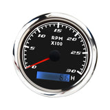 Maxbell Digital Tach Hour Meter Universal RPM Gauge for 12V/24V Autos 0 to 30 black