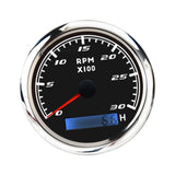 Maxbell Digital Tach Hour Meter Universal RPM Gauge for 12V/24V Autos 0 to 30 black