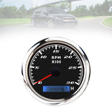 Maxbell Digital Tach Hour Meter Universal RPM Gauge for 12V/24V Autos 0 to 30 black