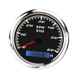 Maxbell Digital Tach Hour Meter Universal RPM Gauge for 12V/24V Autos 0 to 60 black