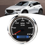 Maxbell Digital Tach Hour Meter Universal RPM Gauge for 12V/24V Autos 0 to 60 black