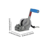 Maxbell Hand Winch Comfortable Handle Sturdy Manual Winch for UTV Boat Trailers 158x158x118mm 4m
