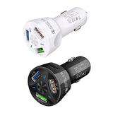 Maxbell Car Phone Charger 3 Port Automobile Accessory Stylish Compact Sturdy Adapter Black