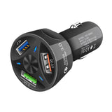 Maxbell Car Phone Charger 3 Port Automobile Accessory Stylish Compact Sturdy Adapter Black