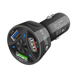 Maxbell Car Phone Charger 3 Port Automobile Accessory Stylish Compact Sturdy Adapter Black