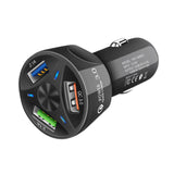 Maxbell Car Phone Charger 3 Port Automobile Accessory Stylish Compact Sturdy Adapter Black