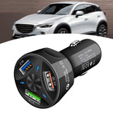 Maxbell Car Phone Charger 3 Port Automobile Accessory Stylish Compact Sturdy Adapter Black
