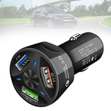 Maxbell Car Phone Charger 3 Port Automobile Accessory Stylish Compact Sturdy Adapter Black