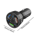 Maxbell Car Phone Charger 3 Port Automobile Accessory Stylish Compact Sturdy Adapter Black