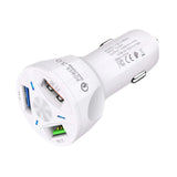 Maxbell Car Phone Charger 3 Port Automobile Accessory Stylish Compact Sturdy Adapter White