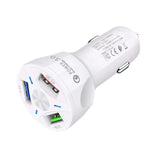 Maxbell Car Phone Charger 3 Port Automobile Accessory Stylish Compact Sturdy Adapter White
