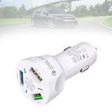 Maxbell Car Phone Charger 3 Port Automobile Accessory Stylish Compact Sturdy Adapter White