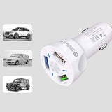 Maxbell Car Phone Charger 3 Port Automobile Accessory Stylish Compact Sturdy Adapter White